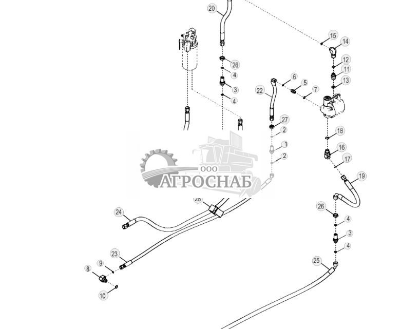 Гидравлические линии привода стандартного вентилятора (без байпасной линии) - ST322 71.jpg